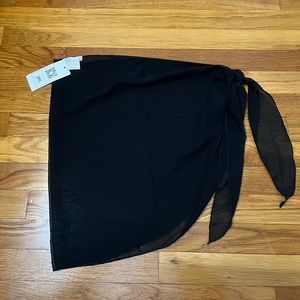 Black Beach Sarong Sheer Skirt